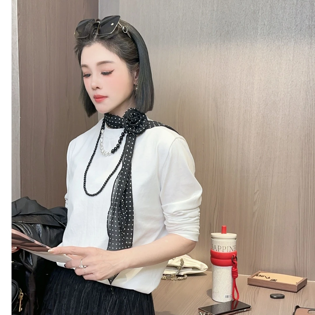 【YUAN JIE】欧货新款简约舒适百搭休闲显瘦T恤长袖打底衫上衣女