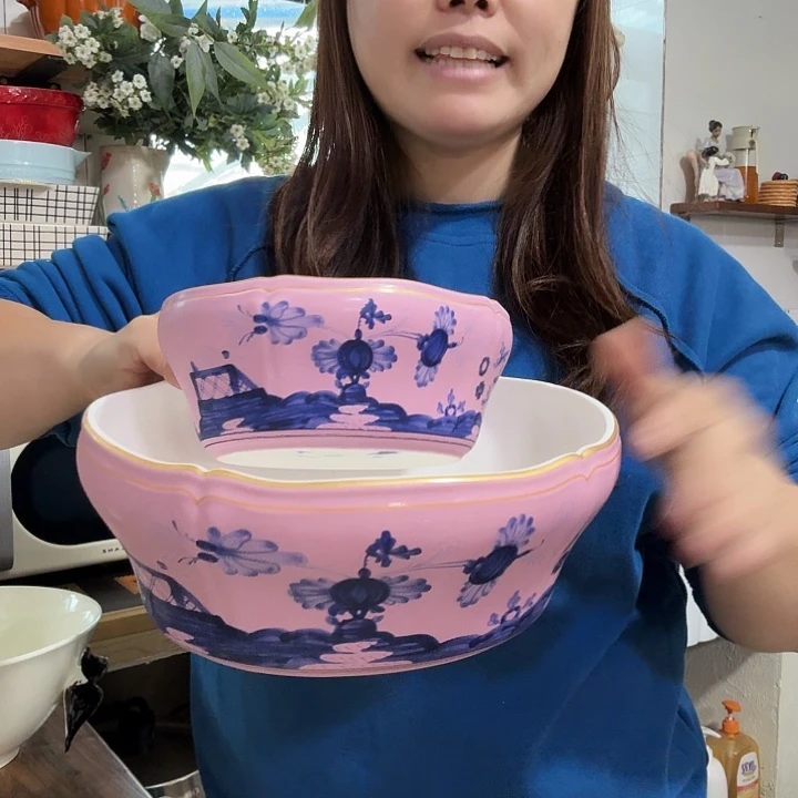 骨瓷沙拉碗粉色一套