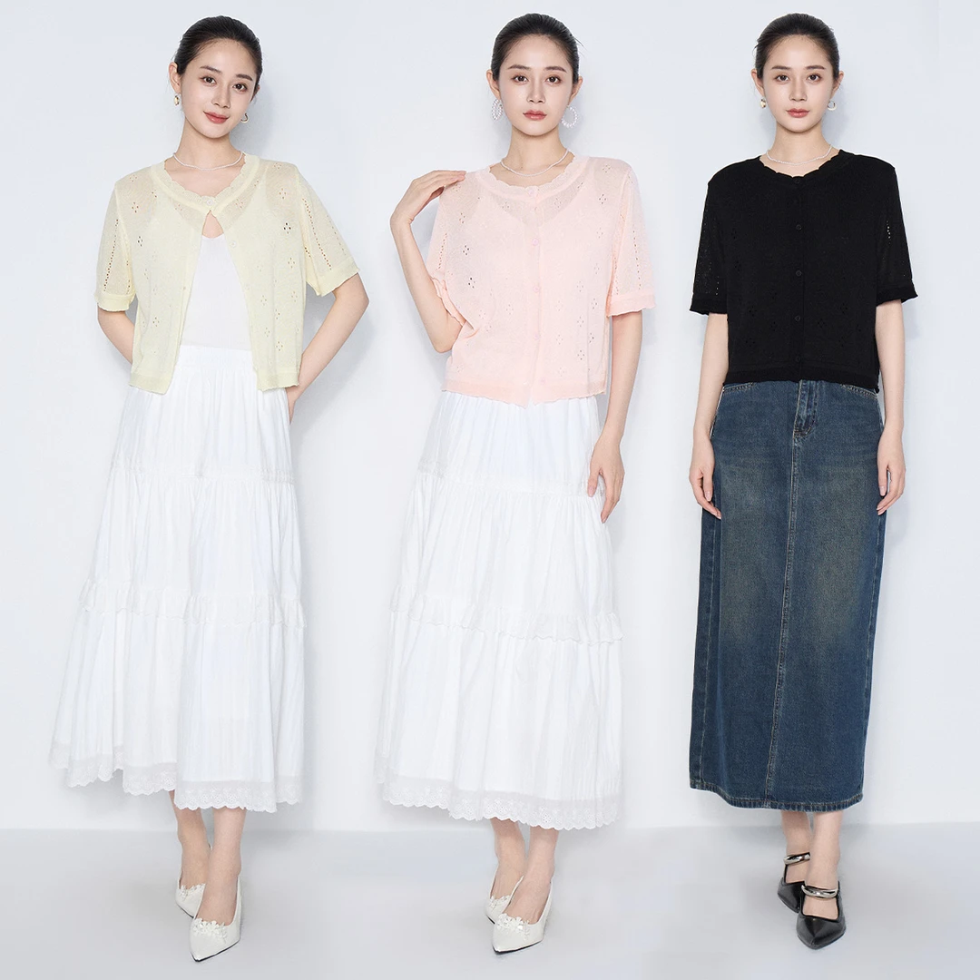 【众心】马天奴慵懒风上衣针织衫衬短袖休闲风VHS809SWH0