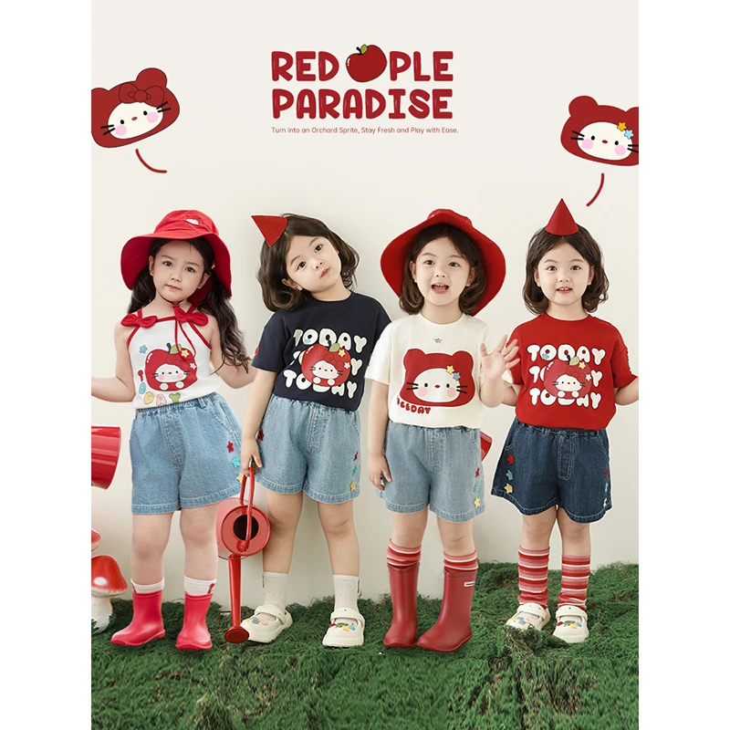 YOEHYAUL/幼悠夏贰波[果园精灵]女童夏款可爱原创短袖X4914 X4915