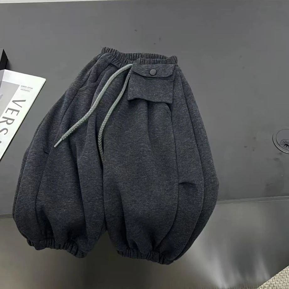 T944男童裤子加绒一体绒2025秋冬新款加厚男宝宝休闲软保暖长裤