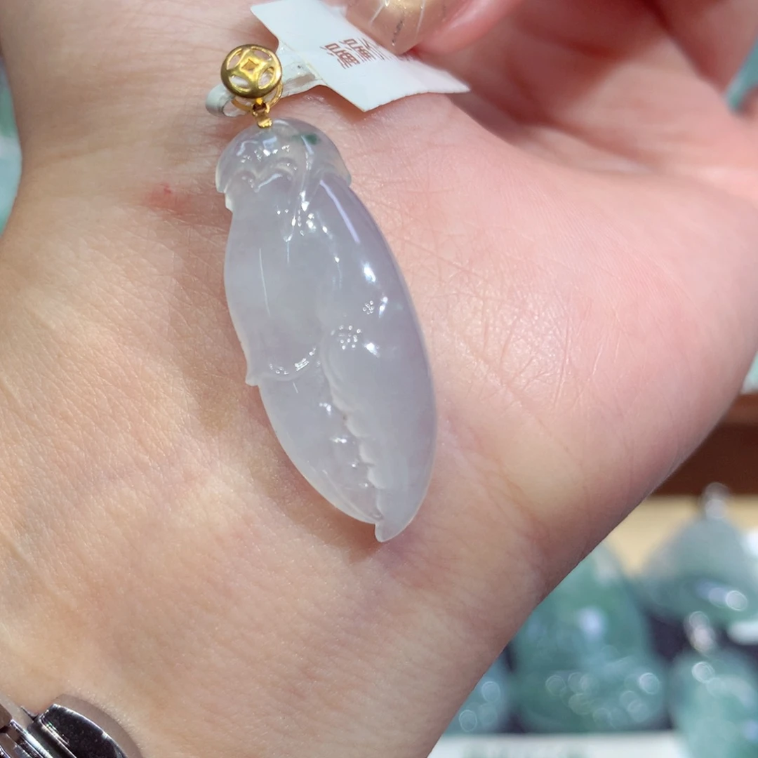 吊坠(不含链)18K金镶嵌翡翠