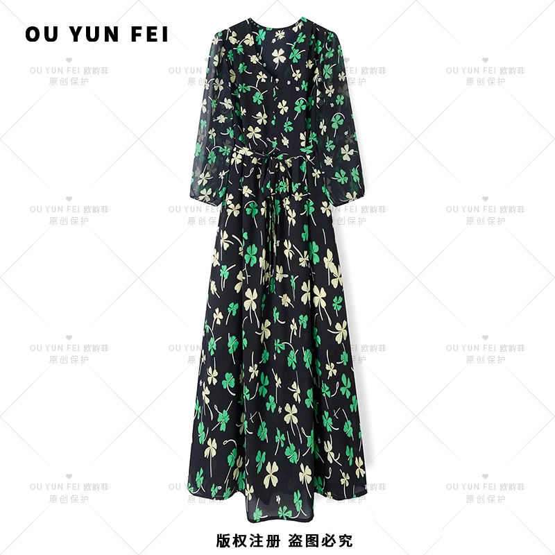 时尚百搭气质法式休闲显瘦显高轻奢收腰优雅连衣裙F1619