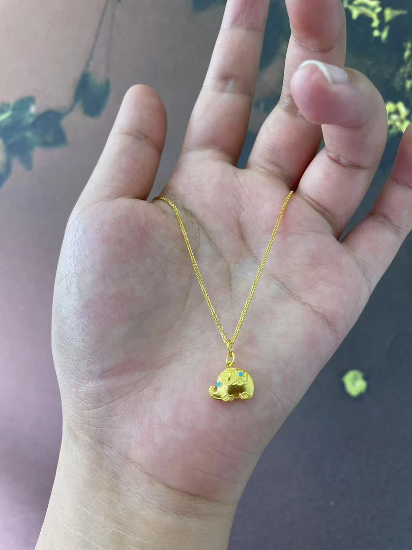《张瑞福珠宝》足金墩墩象5.51g套链/网红爆款/5G精工