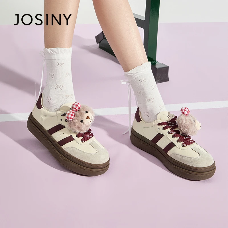 卓诗尼拼色玩偶德训鞋2025新款休闲时尚流行ins低帮女鞋5J2A23661