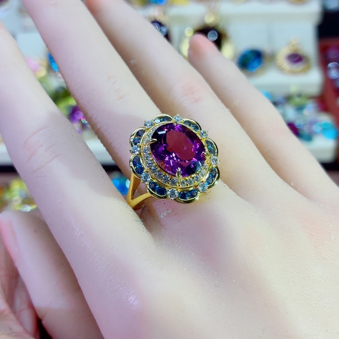 银S925镶嵌戒指水晶