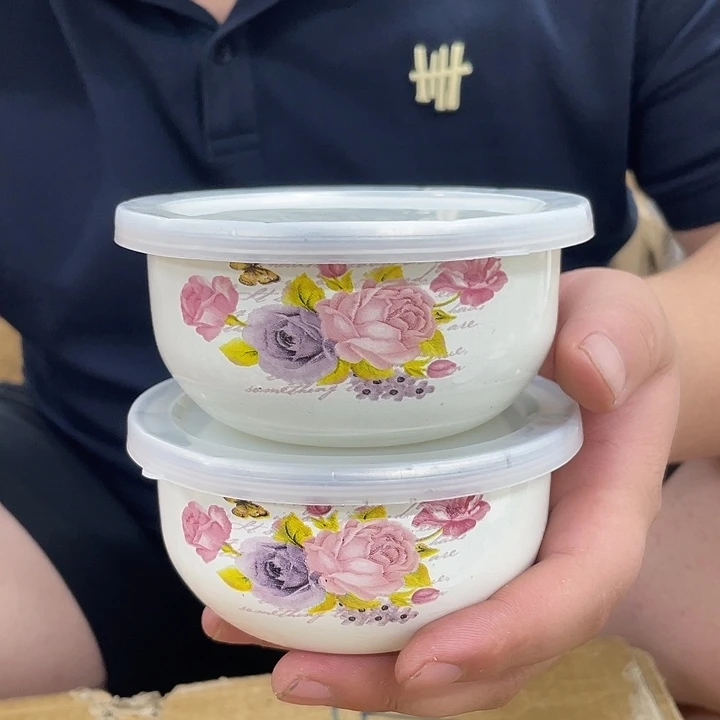 10公分珐琅搪瓷冰碗2个搪瓷的