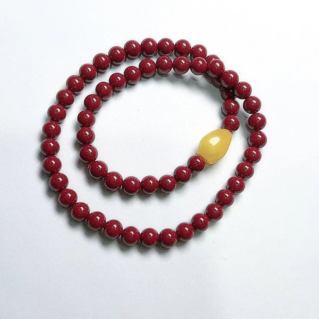 含辰砂工艺品朱砂手串6mm