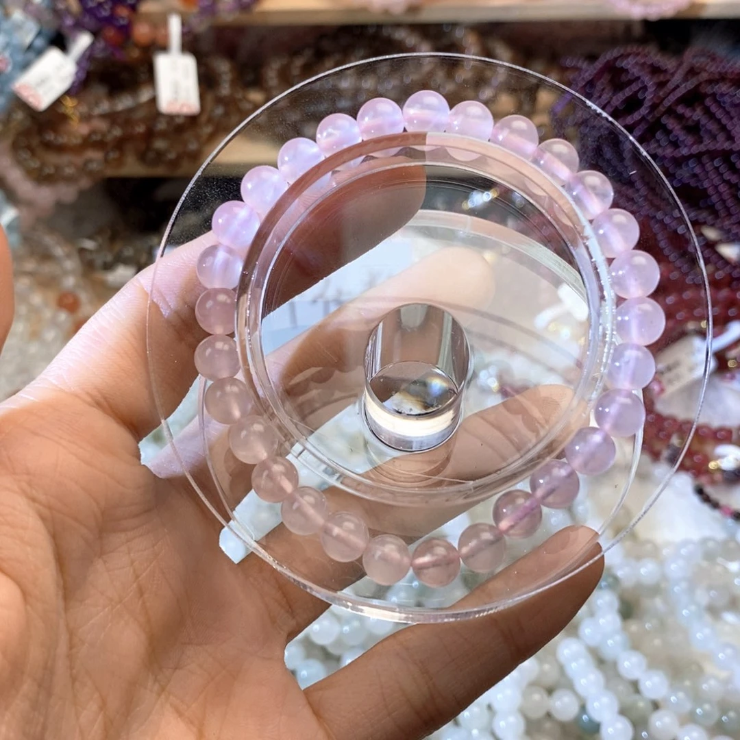 水晶手链未镶嵌天然粉水晶6m