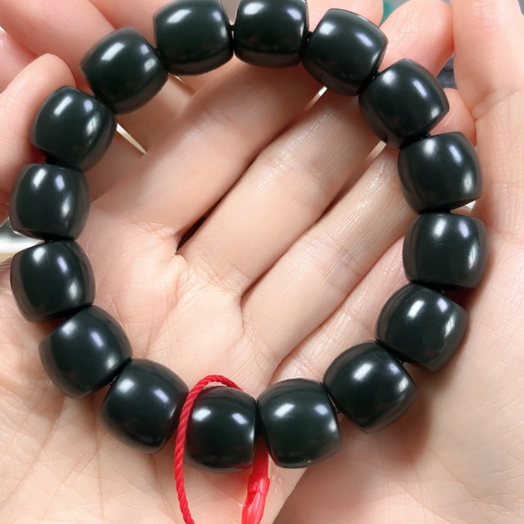 枣***发和田玉未镶嵌手串卡14直切珠宝级货头
