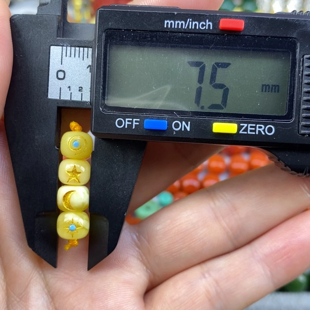 蜜蜡未镶嵌裸石套装7.5mm