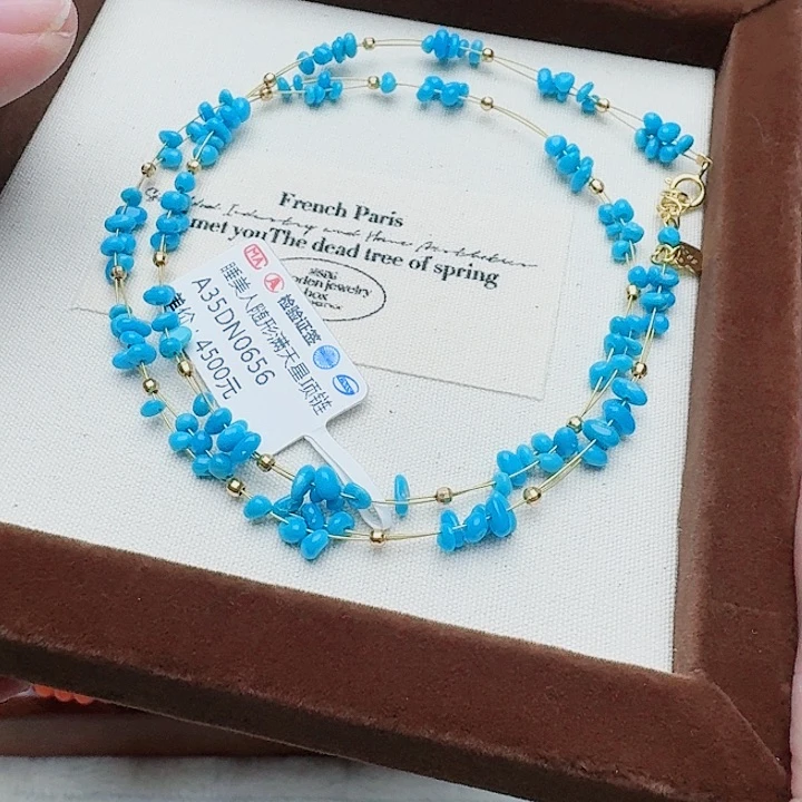 绿松石颈饰银S925镶嵌吊坠