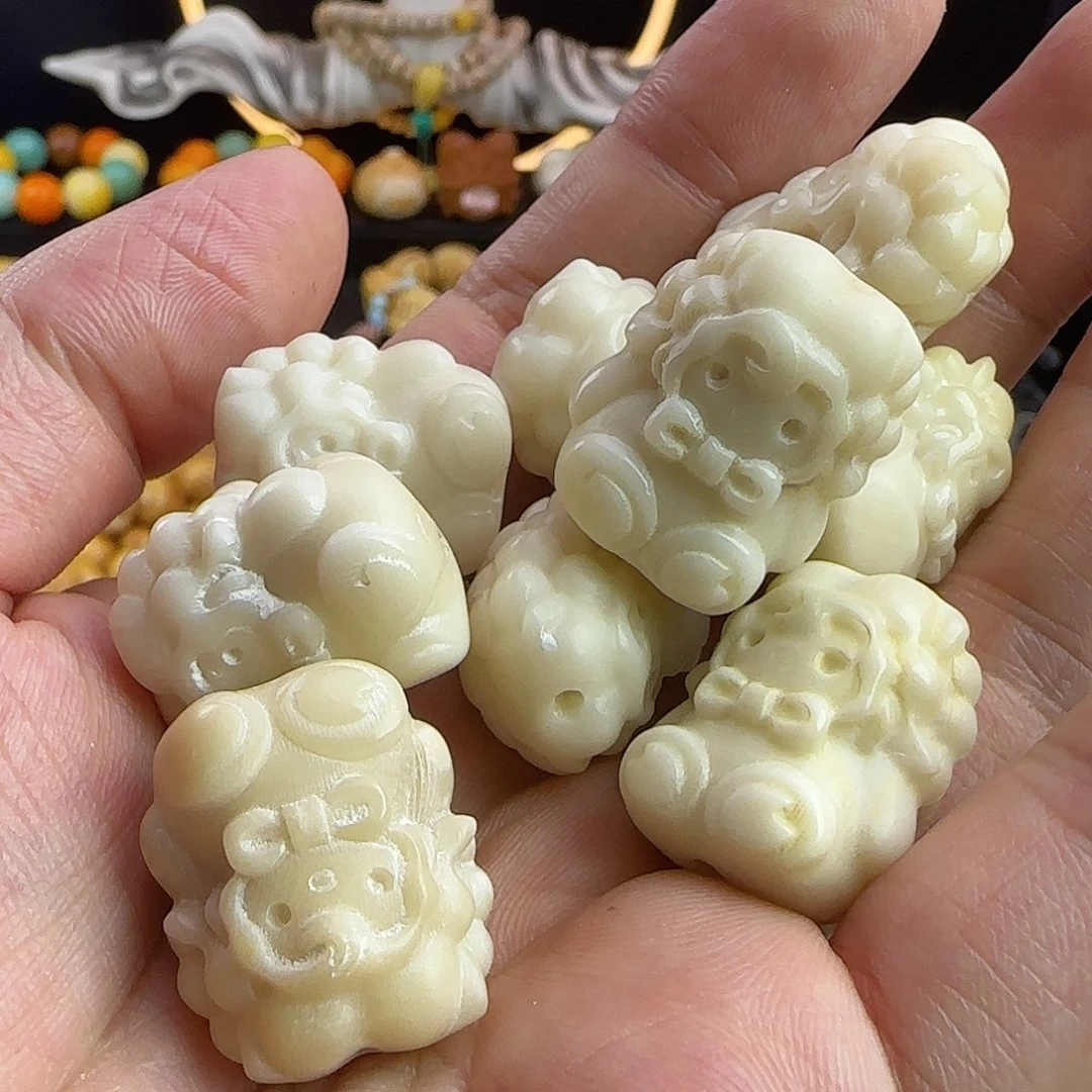 菩提根/象牙果吊坠小瑕疵白色天使羊5颗