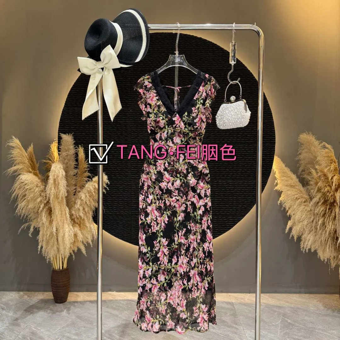 TANG-FEI胭色【海棠未眠】TF0083 轻奢气质连衣裙