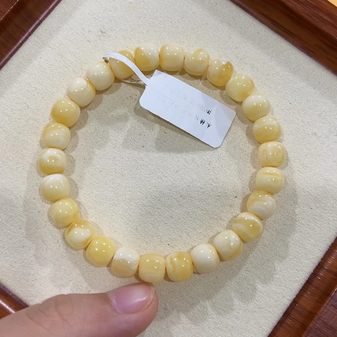 手链蜜蜡未镶嵌8m瓷白老型单圈