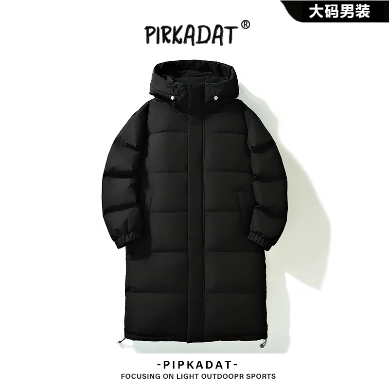 Pirkadat美式中长款羽绒服男士2025冬季新款连帽加厚保暖休闲外套