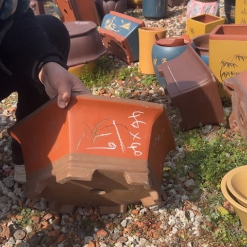 红陶紫砂花盆盆景盆栽