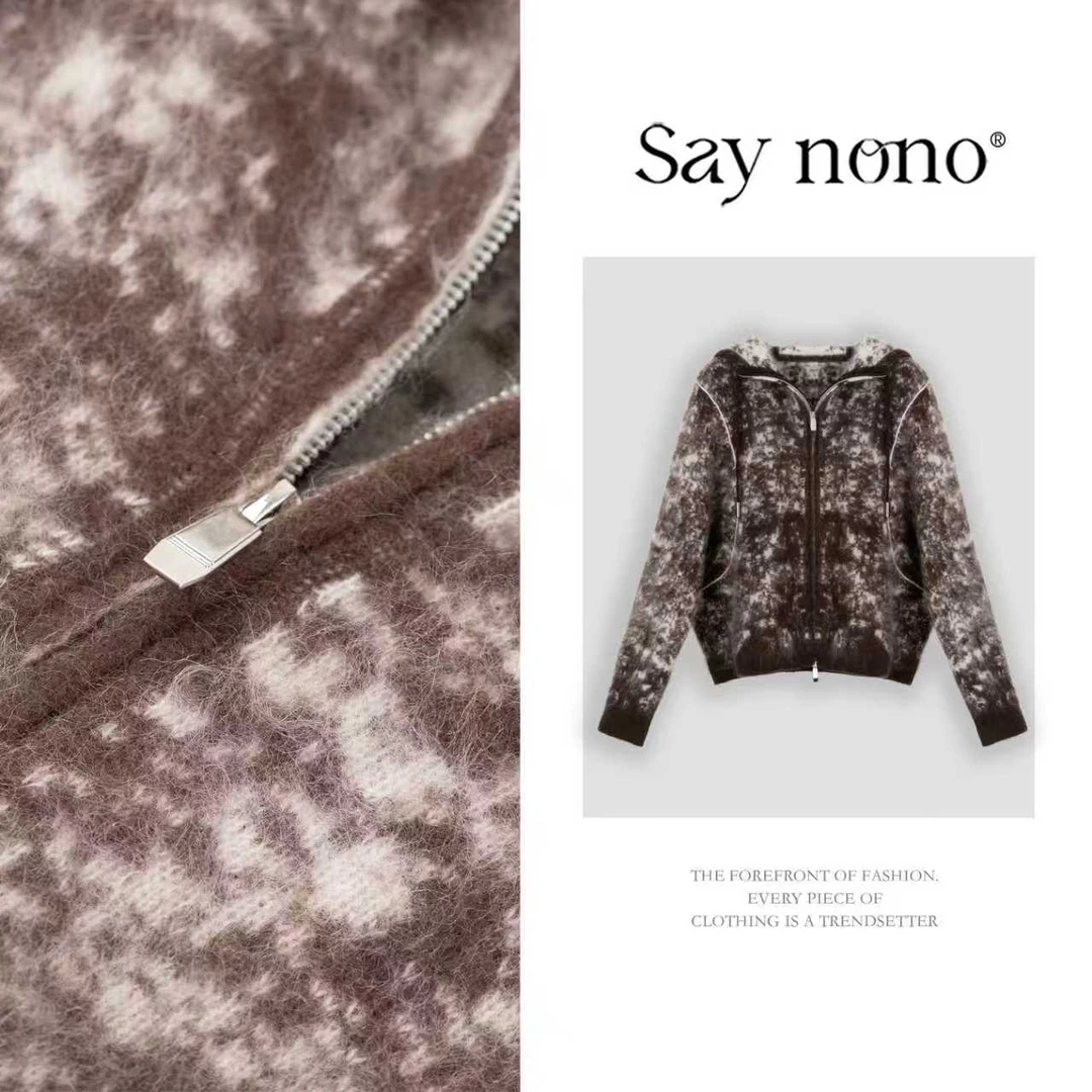 懒猫nono│Saynono 时尚慵懒风高级松弛感连帽针织上衣 GZ1831YY