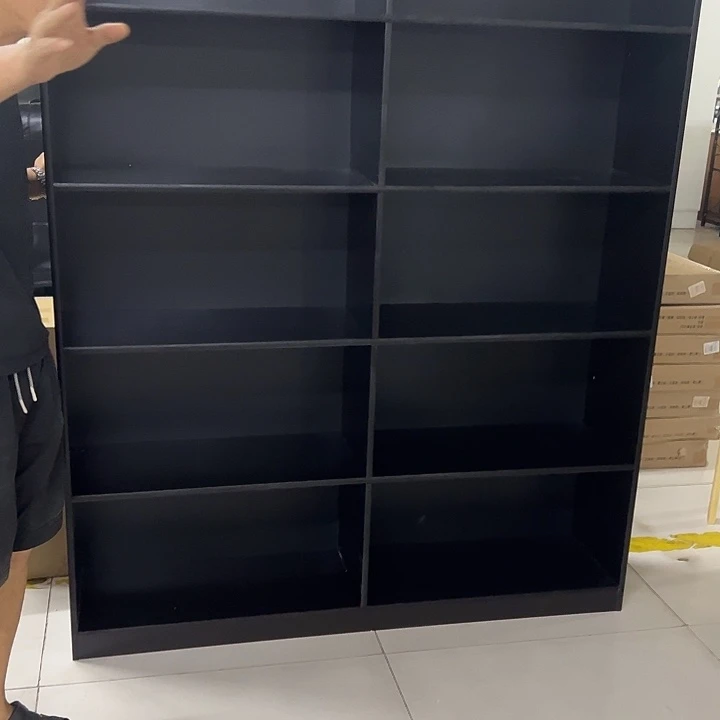 L****120×30×180黑色实木书架清仓不退不换瑕疵