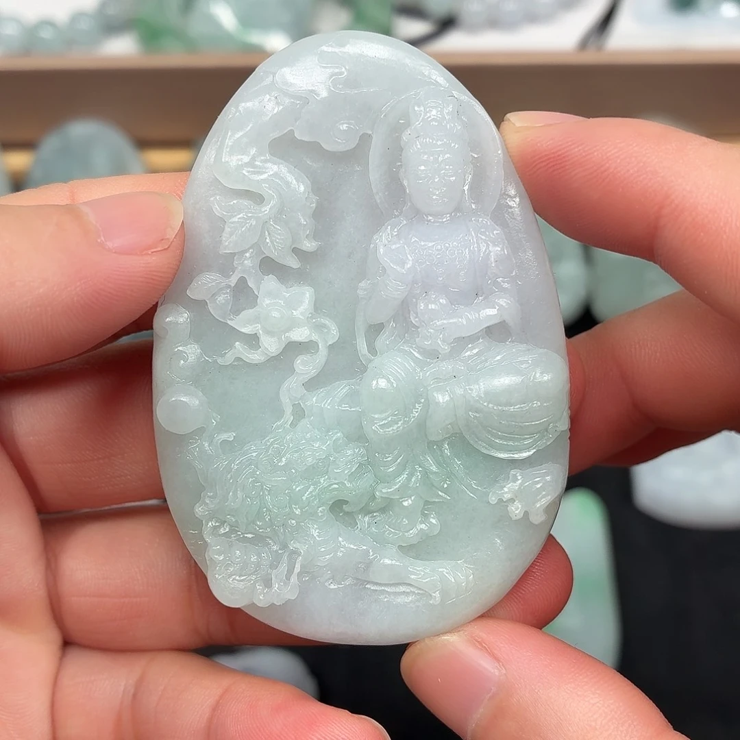 未镶嵌定制翡翠山水观音