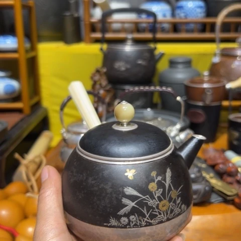 蜜安罐瓷香炉锡茶则