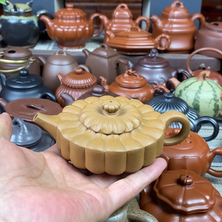 茶壶紫砂梅花周盘150cc原矿黄金老段特价