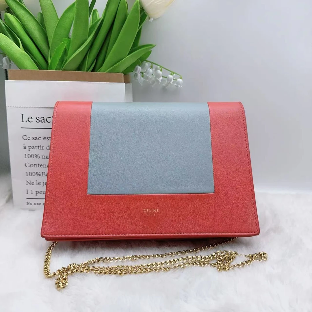 95新 Celine/思琳 拼色单肩包 838 8271