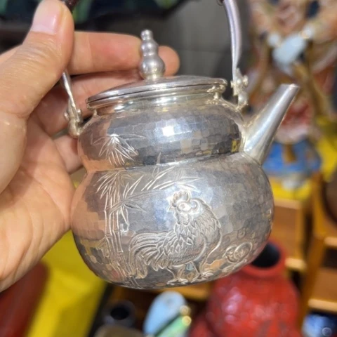 蜜安罐瓷香炉锡茶则
