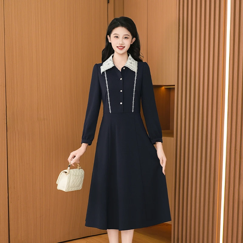 优雅新款气质时尚大气减龄休闲收腰显瘦连衣裙27925
