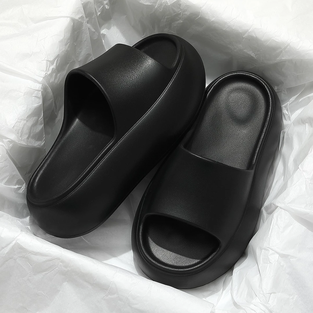 厚底拖鞋女2025新款夏季时尚外穿防滑简约纯色踩屎感海边沙滩凉拖