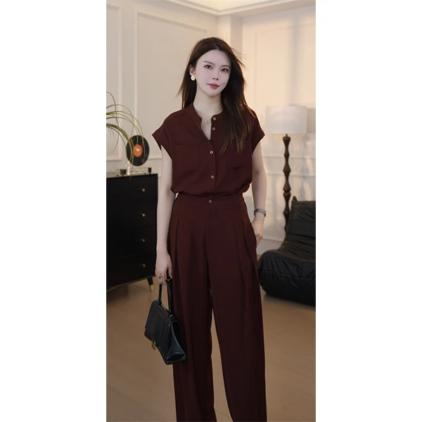 高级设计感无袖显瘦女神两件套时尚设计师气质