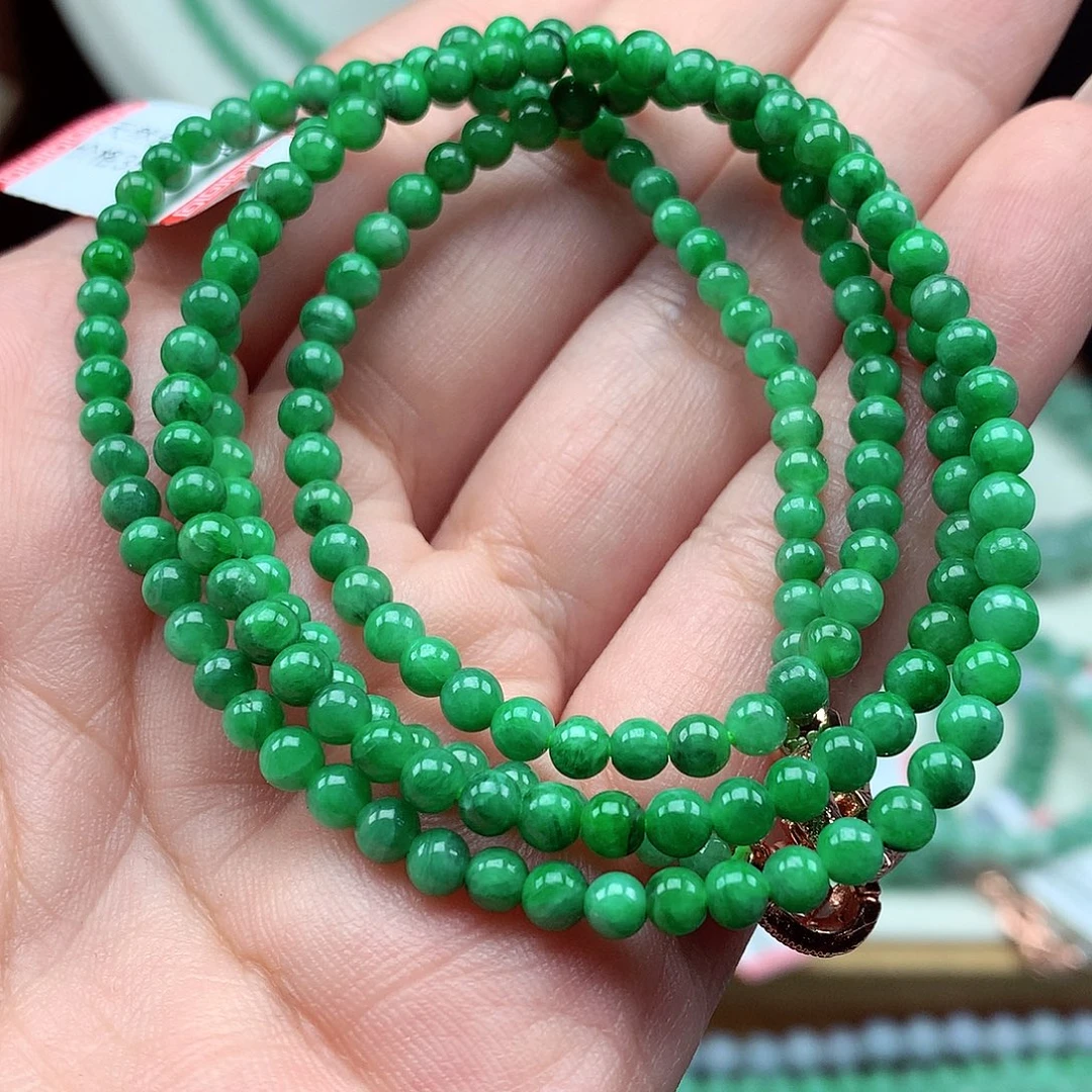 婉***儿翡翠未镶嵌项链翡翠