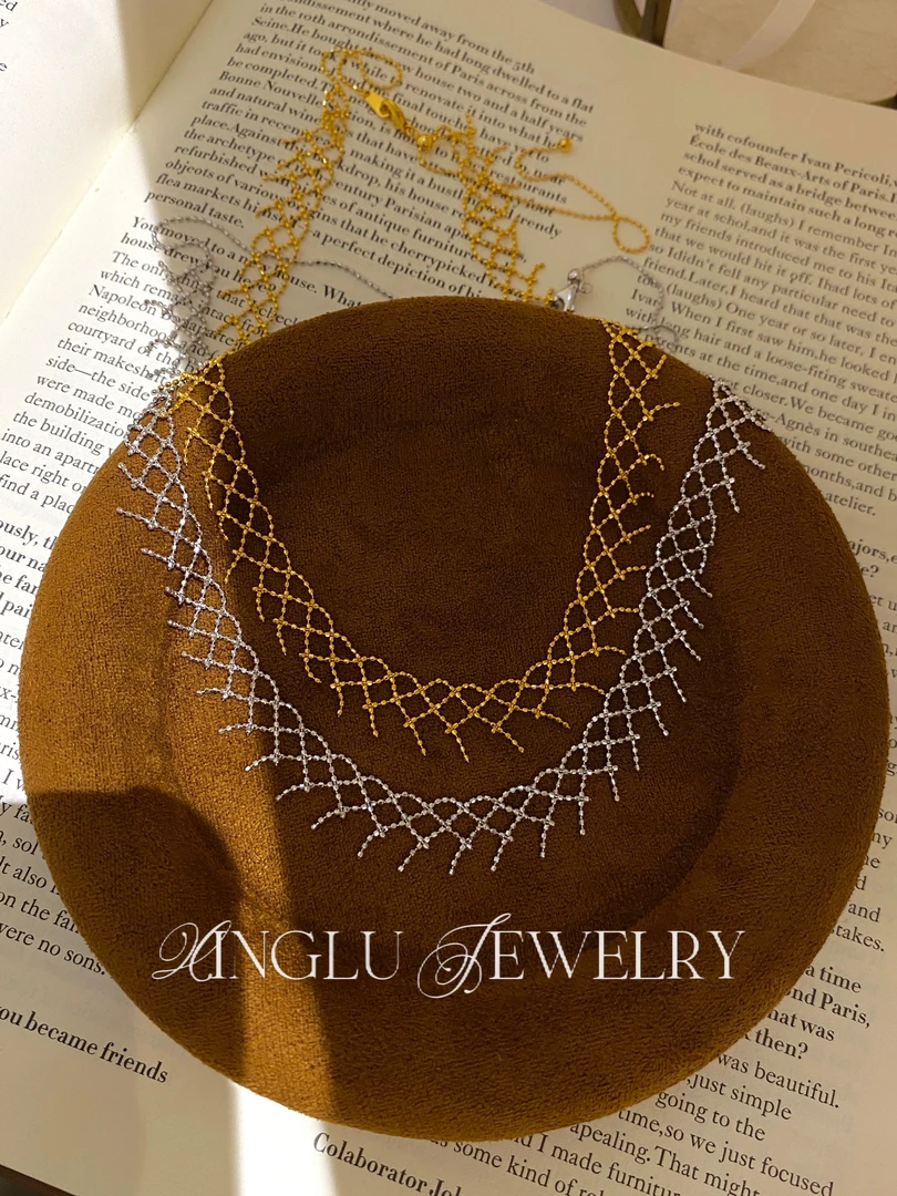 链子925银 认准星璐•【睫毛蕾丝项链】高级气质蕾丝叠戴项链锁骨链