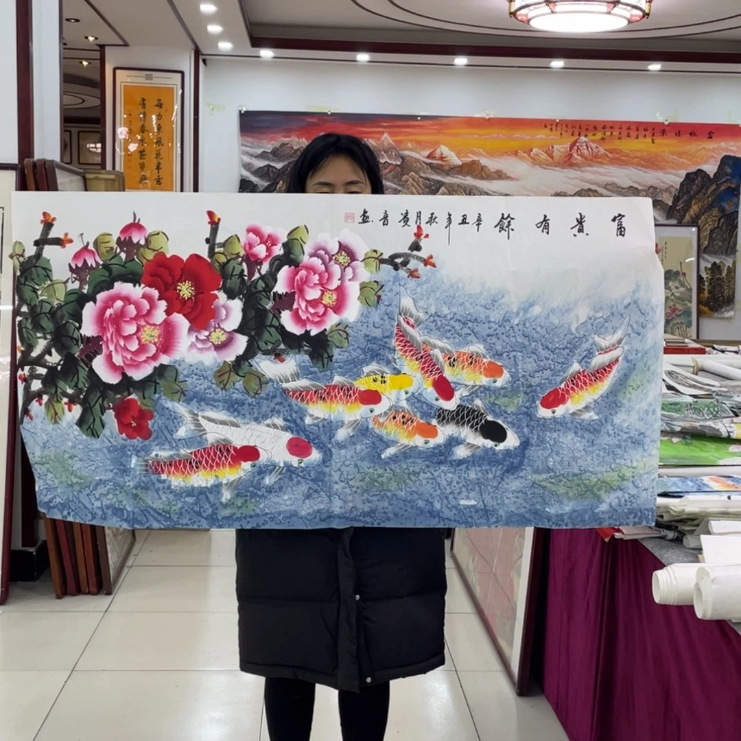 国画纯手绘的山水花鸟