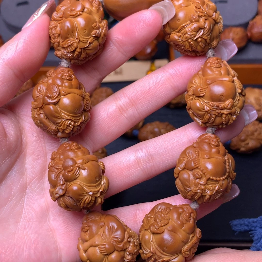 橄榄核手串/手链骑兽双童子弥勒