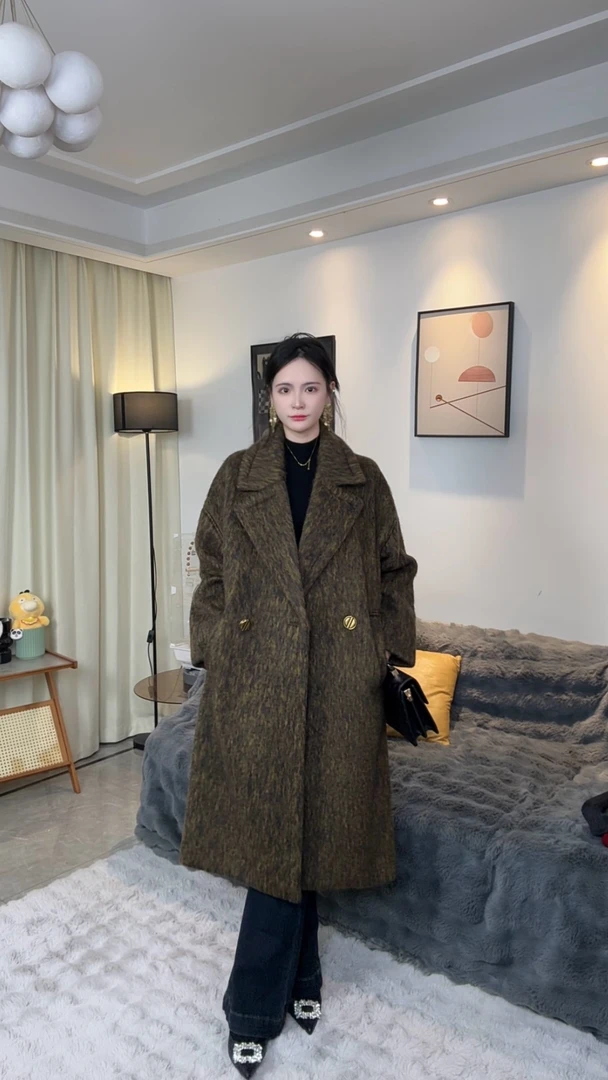 【天天专属】时尚气质百搭宽松韩版灰黑色大衣2DWDD1362