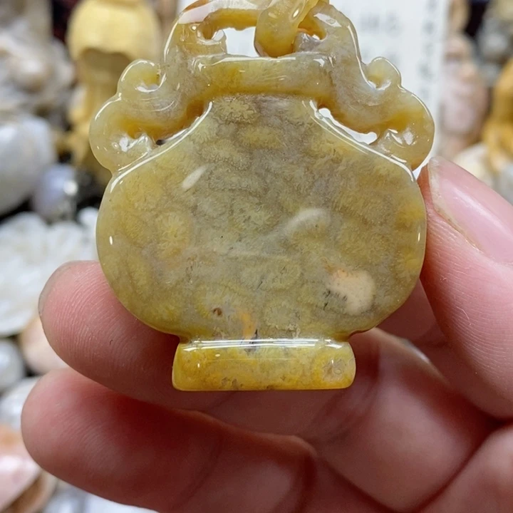 颈饰未镶嵌硅化珊瑚（珊瑚玉）