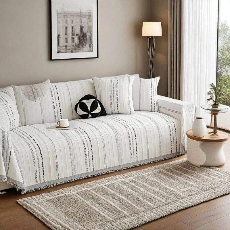 新款轻奢高级感四季通用沙发盖布雪尼尔防猫抓沙发巾沙发毯沙发套