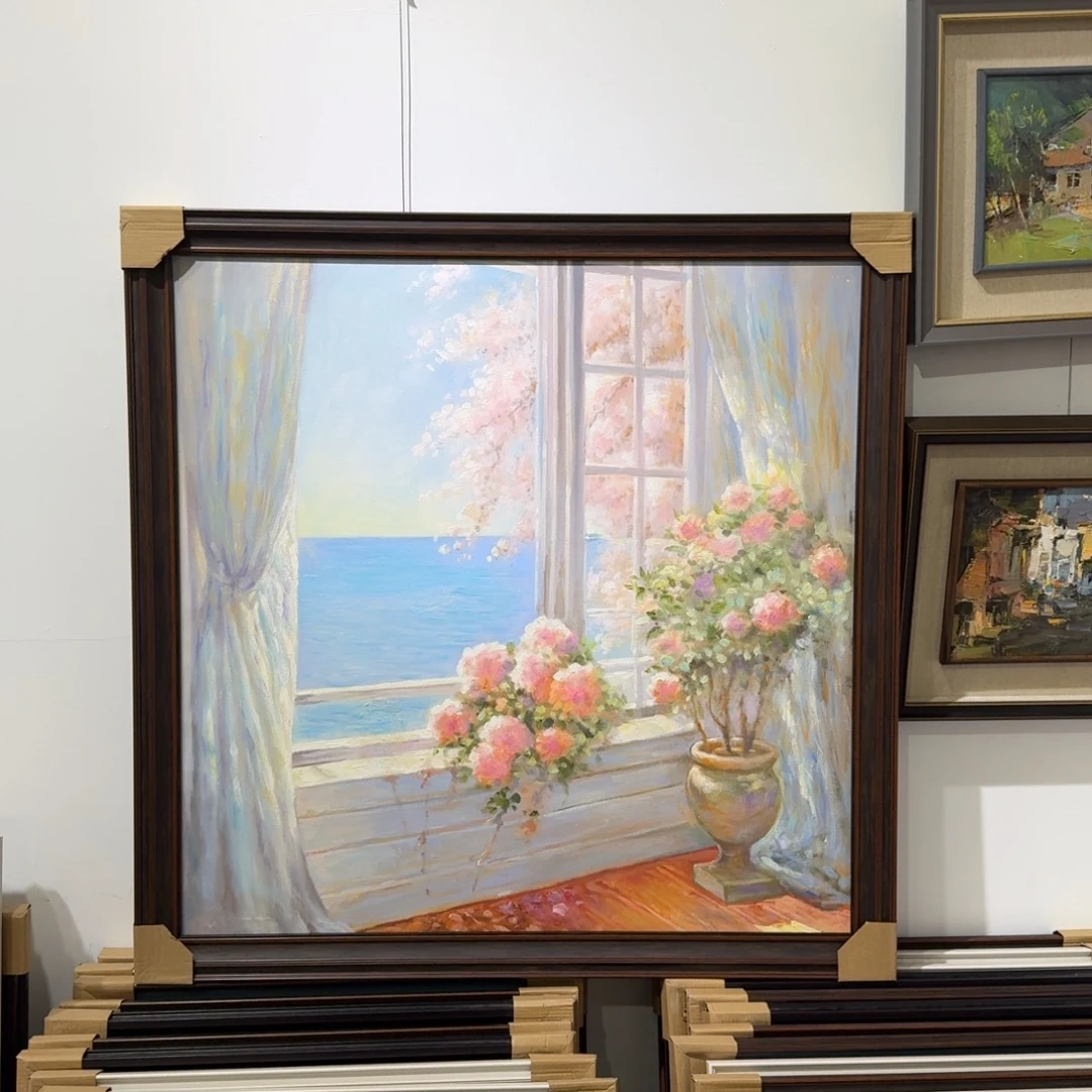 鸣***妈竖款纯手工油画作品