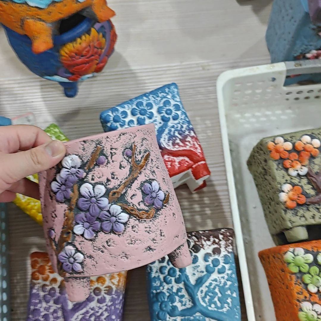 红陶吸水透气的白陶花盆凑满12发货