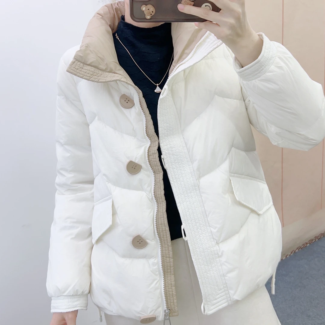 908时尚休闲韩版百搭小个子撞色翻领羽绒服Y4908/GP