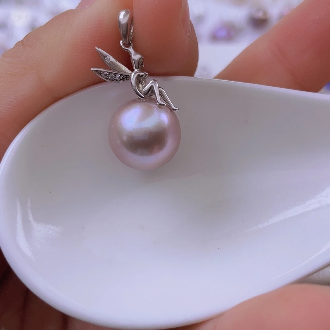 银S925镶嵌淡水珍珠吊坠(赠链)
