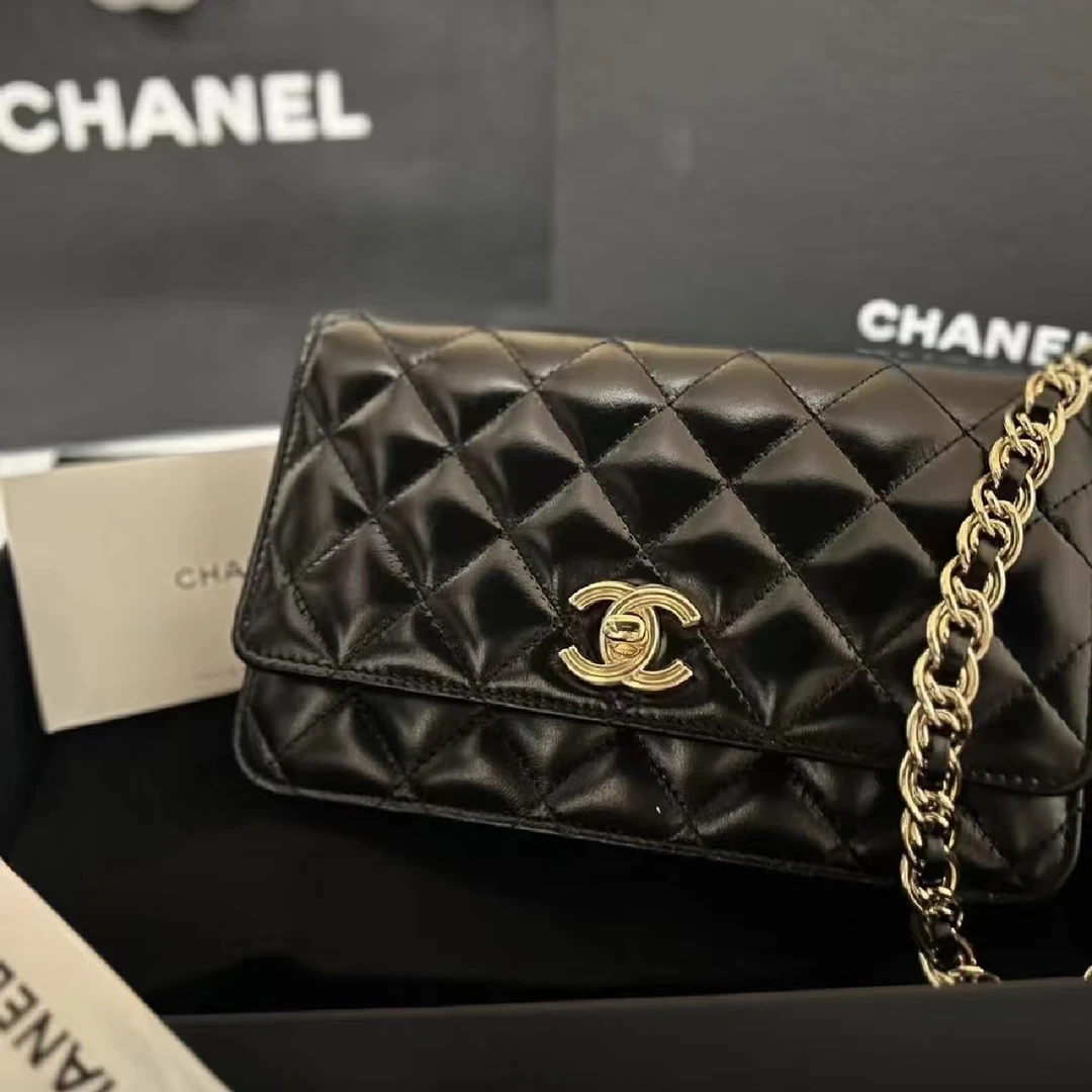 Chanel/香奈儿 单肩包 黑金woc wx7255/2508