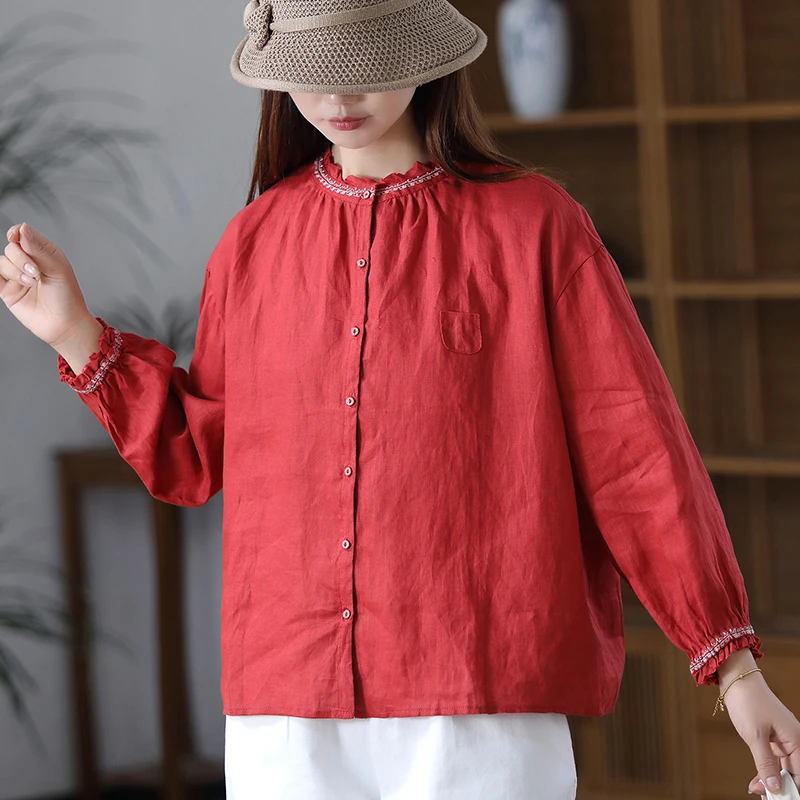 休闲成人衬衫女装夏季外套圆领秋季常规可调节春季5037