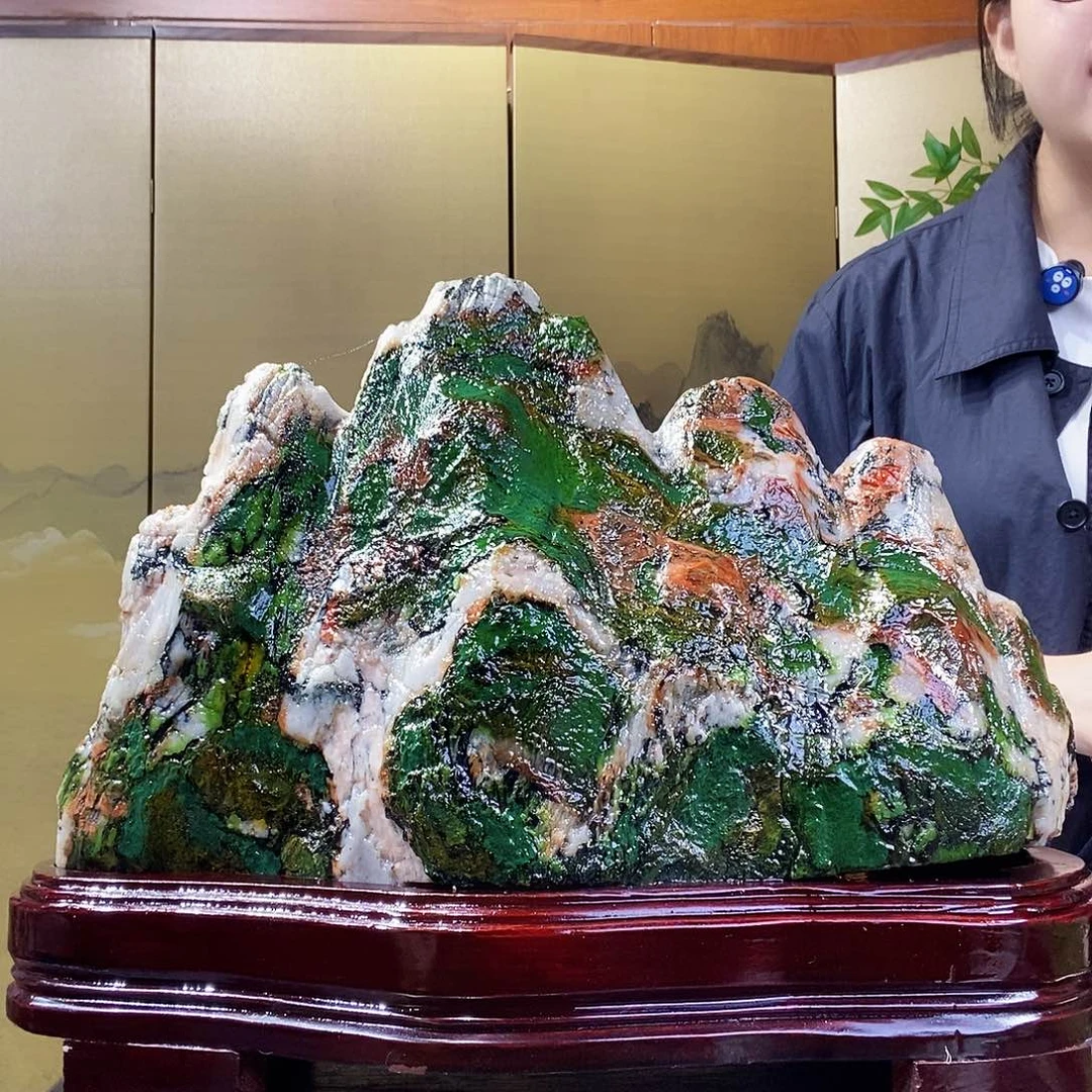 石材山水画作品摆件