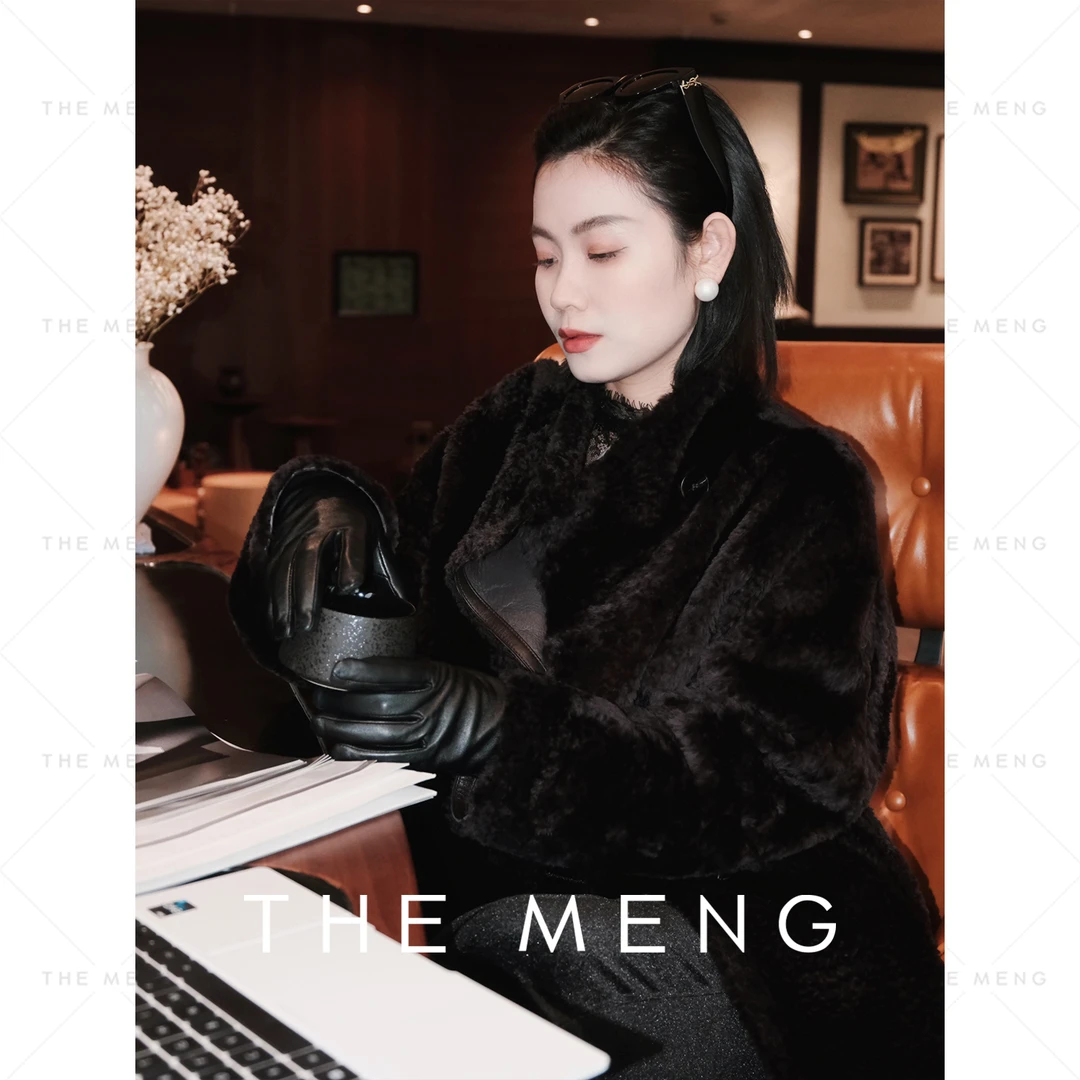 THE MENG【王牌】Lacon拉贡胎羊皮毛一体毛双面皮草外套#M244M0049