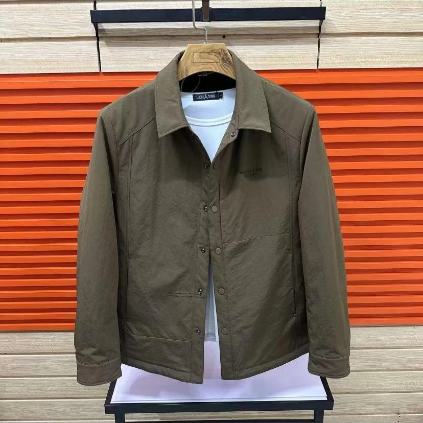 新款高品质男士翻领休闲时尚加棉外套