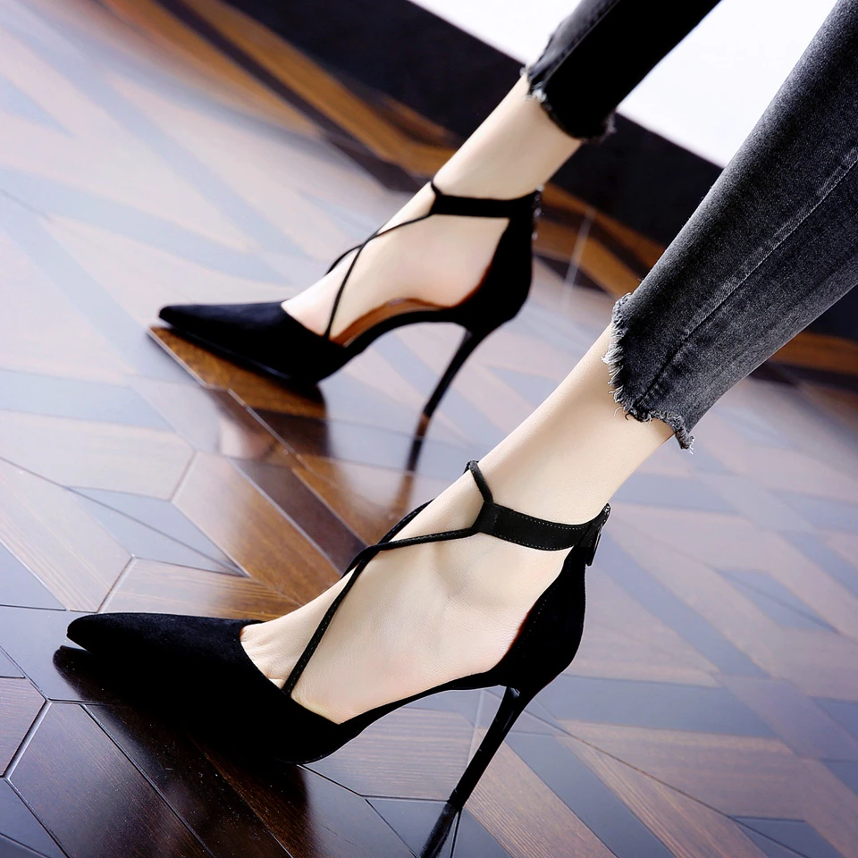 8CM[已开价]细跟单鞋2025夏季设计感性感气质尖头高跟鞋女B353-2