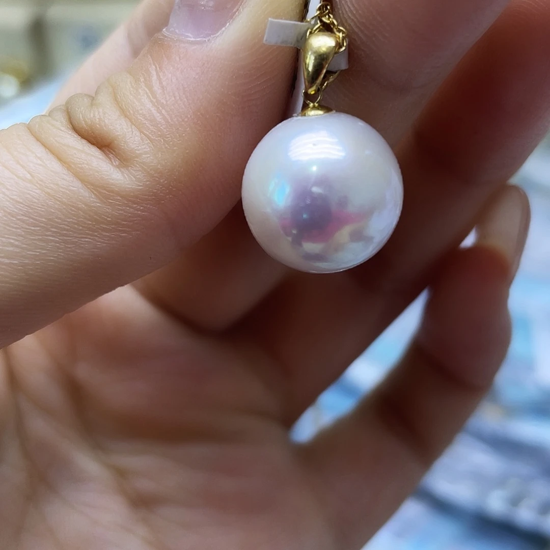 淡水珍珠18K金镶嵌颈饰