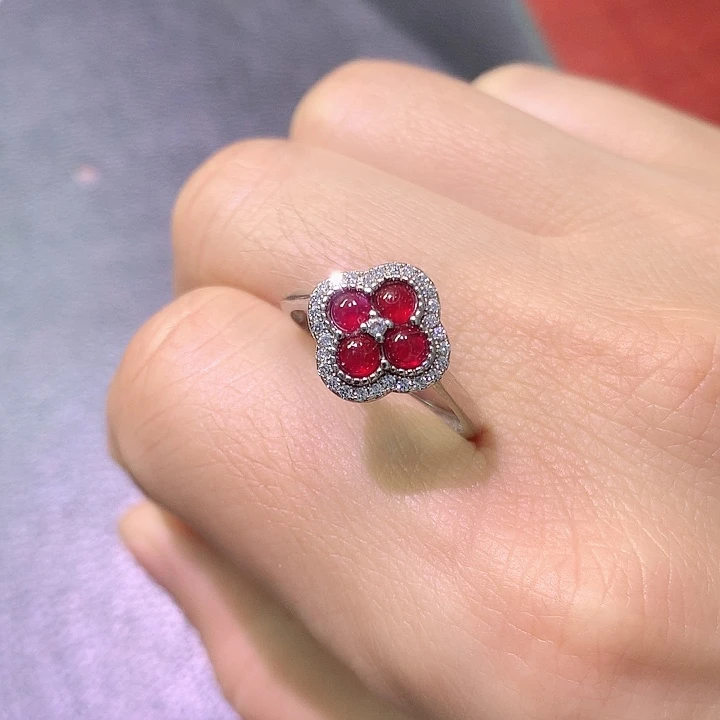 银S925镶嵌红宝石戒指